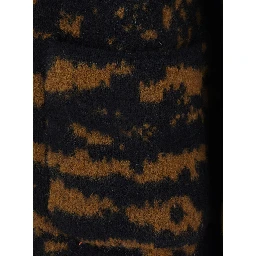TINNA KNITWEAR CARDIGAN with V-neck, long sleeves, in Alpaca, Polyamide and Wool, in Brown, women