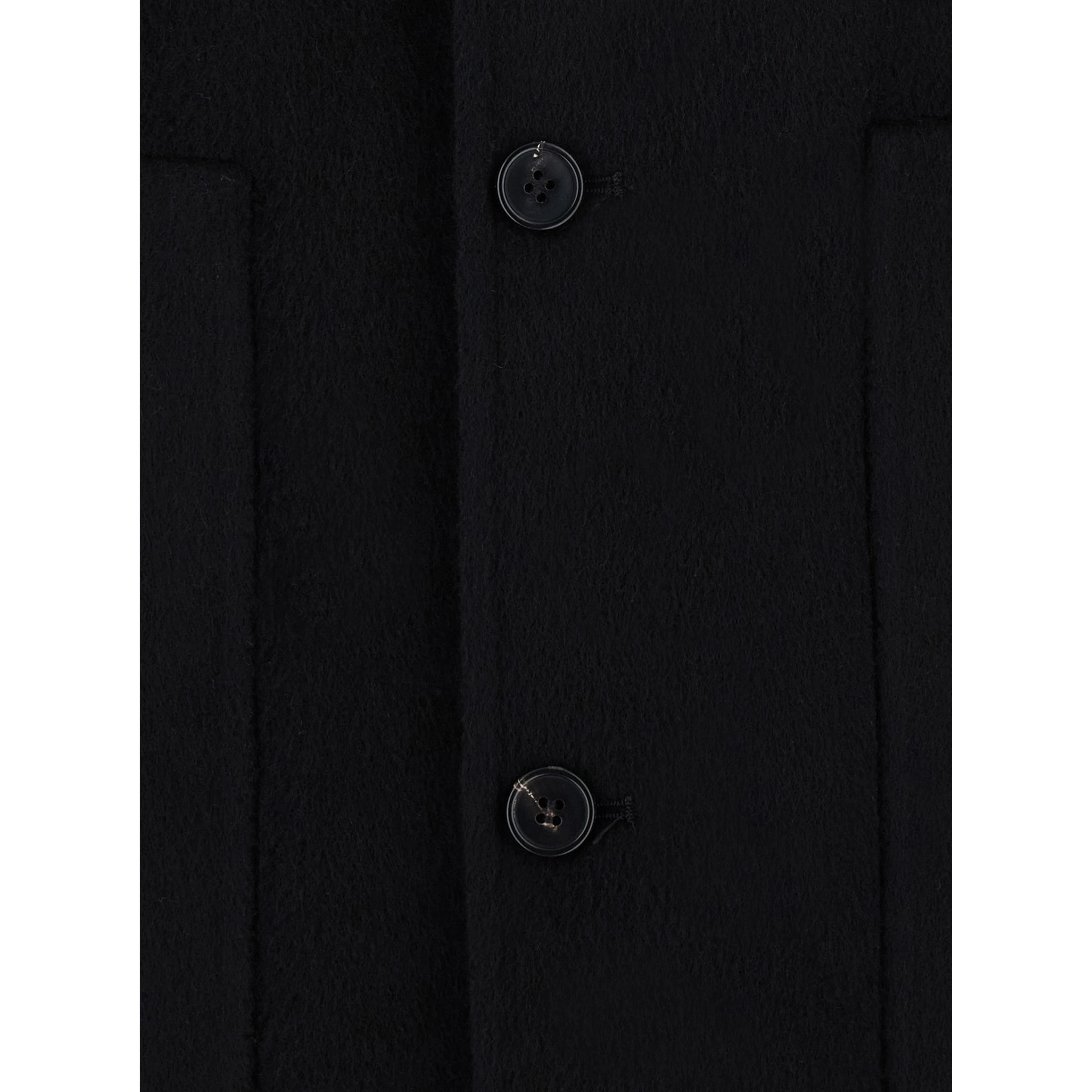 DOUBLE WOOL JACKET with high collar and pockets, in wool, black, man