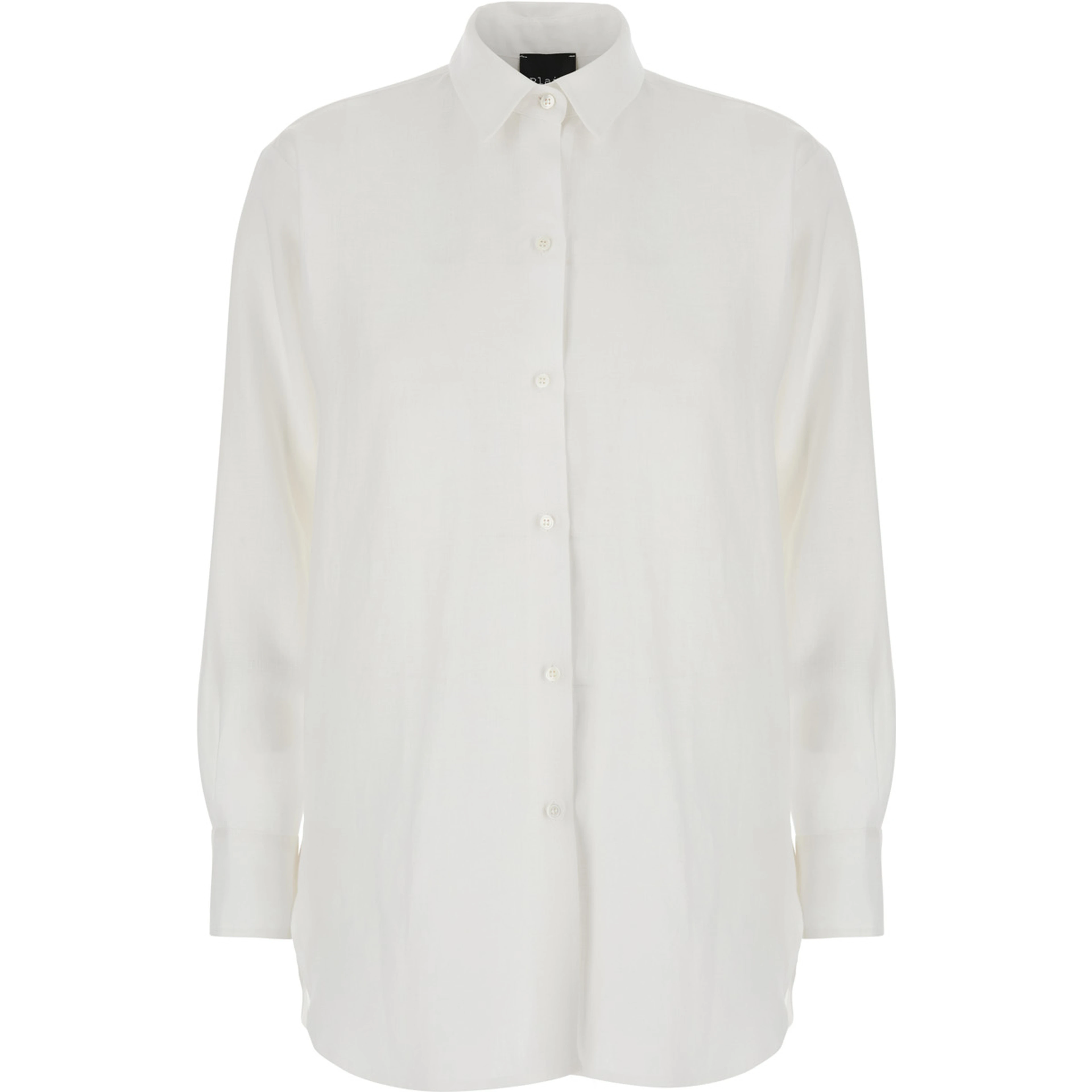 White Shirt with Classic Collar and Long Sleeves
