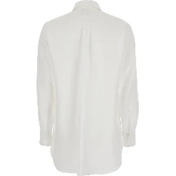 White Shirt with Classic Collar and Long Sleeves