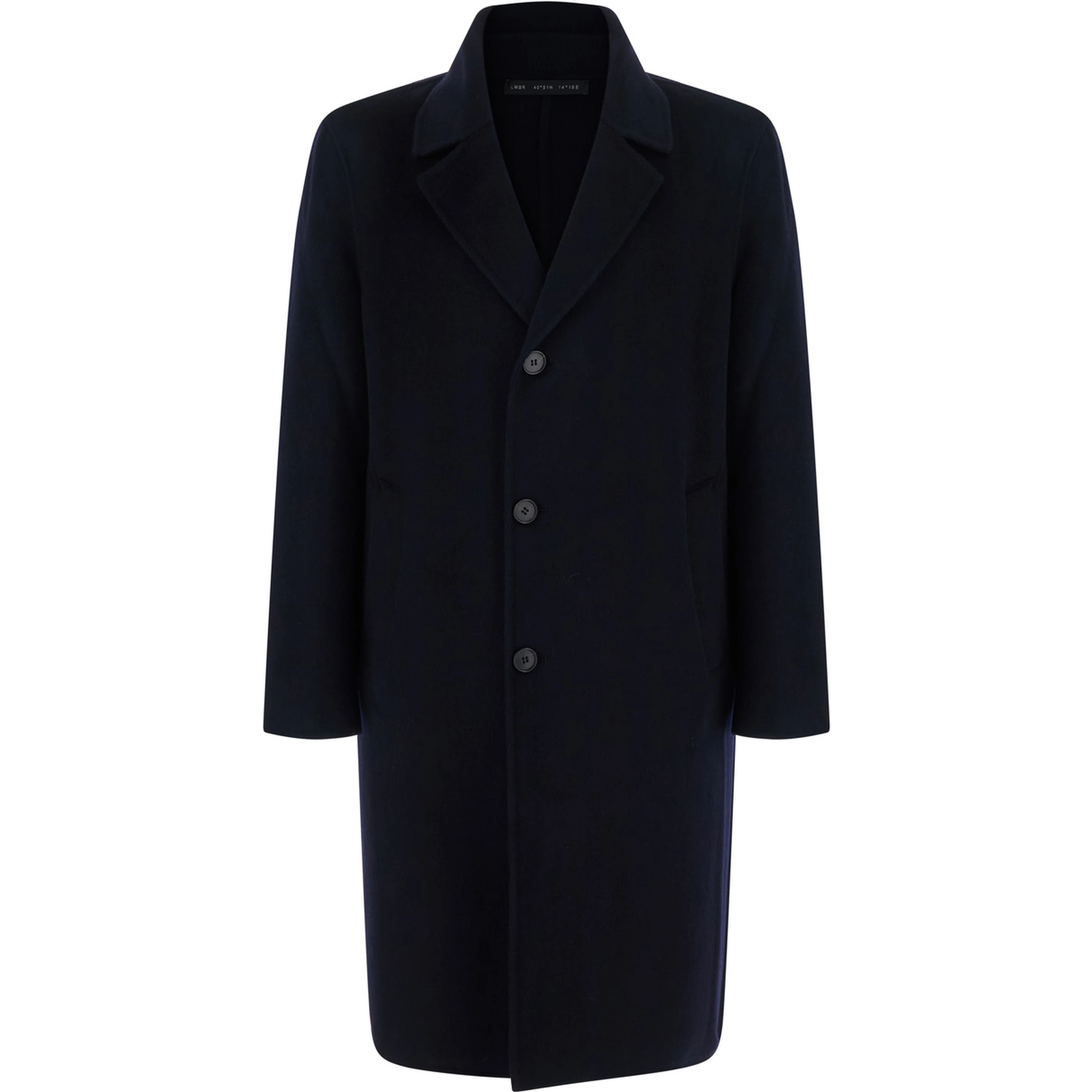 Shirt collar coat with pockets in blue for women
