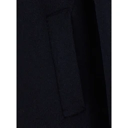 Shirt collar coat with pockets in blue for women