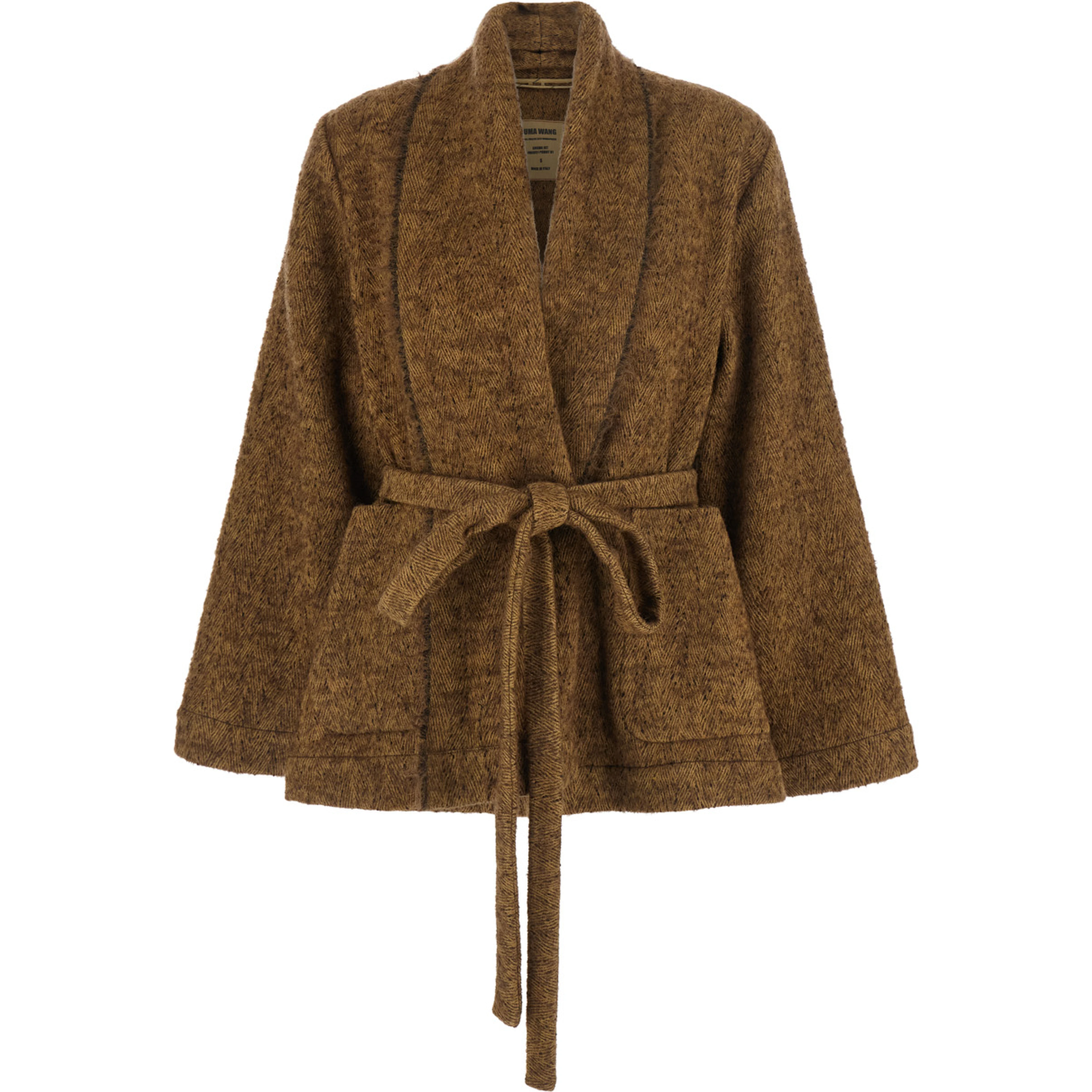 Jacket UMA WANG KOBINA JKT in virgin wool alpaca cotton and Tech Fabric brown