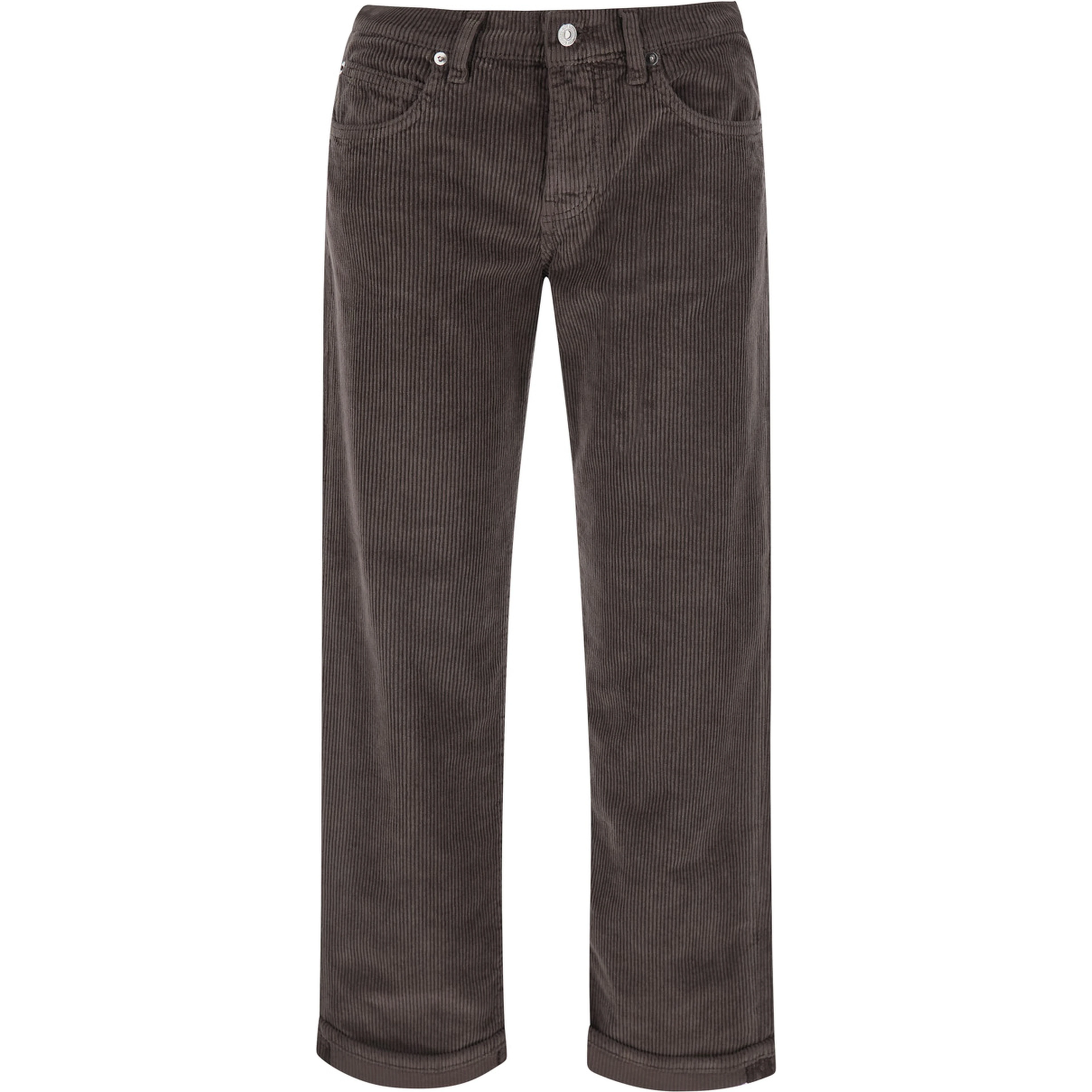 New Oskar WOMAN Velvet 500/R Elast. Read is a high-waisted jeans with brown velvet details for women