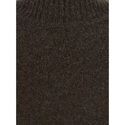 Pure yak yarn sweater with shetland effect in brown pure yak for men