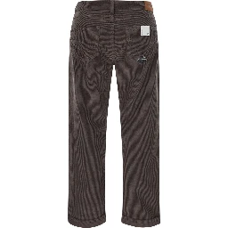 New Oskar WOMAN Velvet 500/R Elast. Read is a high-waisted jeans with brown velvet details for women