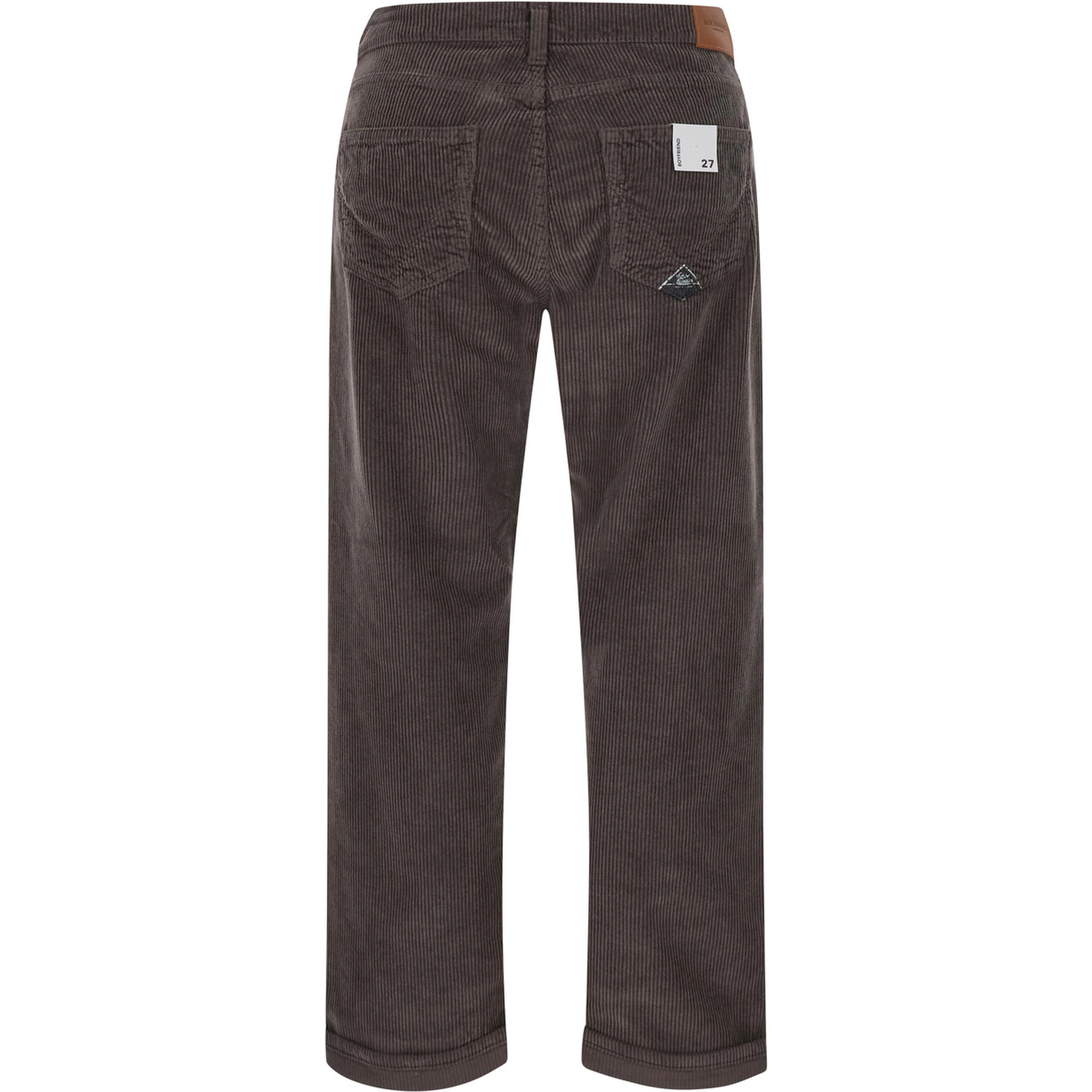 New Oskar WOMAN Velvet 500/R Elast. Read is a high-waisted jeans with brown velvet details for women