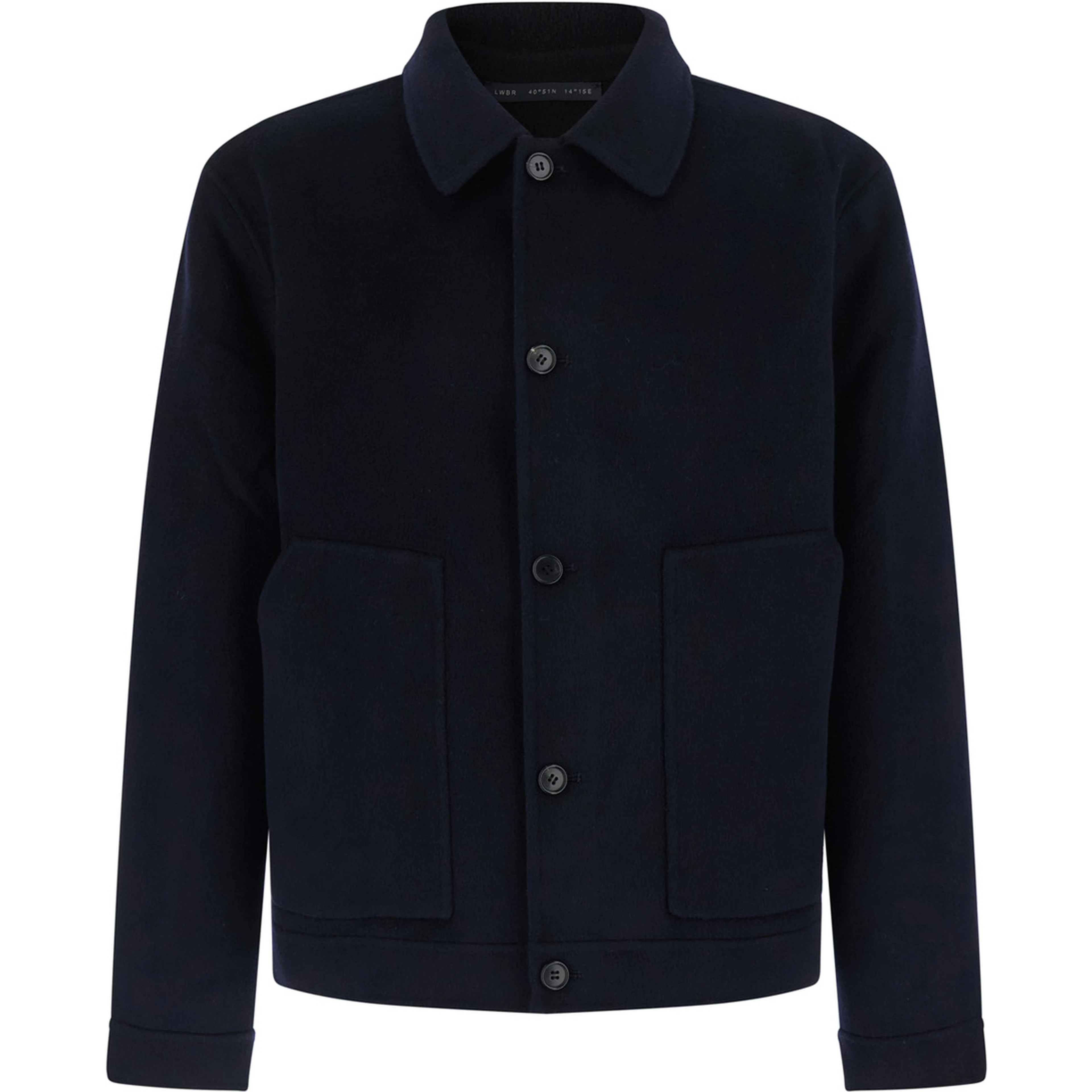 DOUBLE WOOL JACKET with shirt collar and zip closure Blue Men