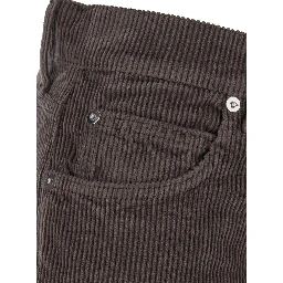 New Oskar WOMAN Velvet 500/R Elast. Read is a high-waisted jeans with brown velvet details for women