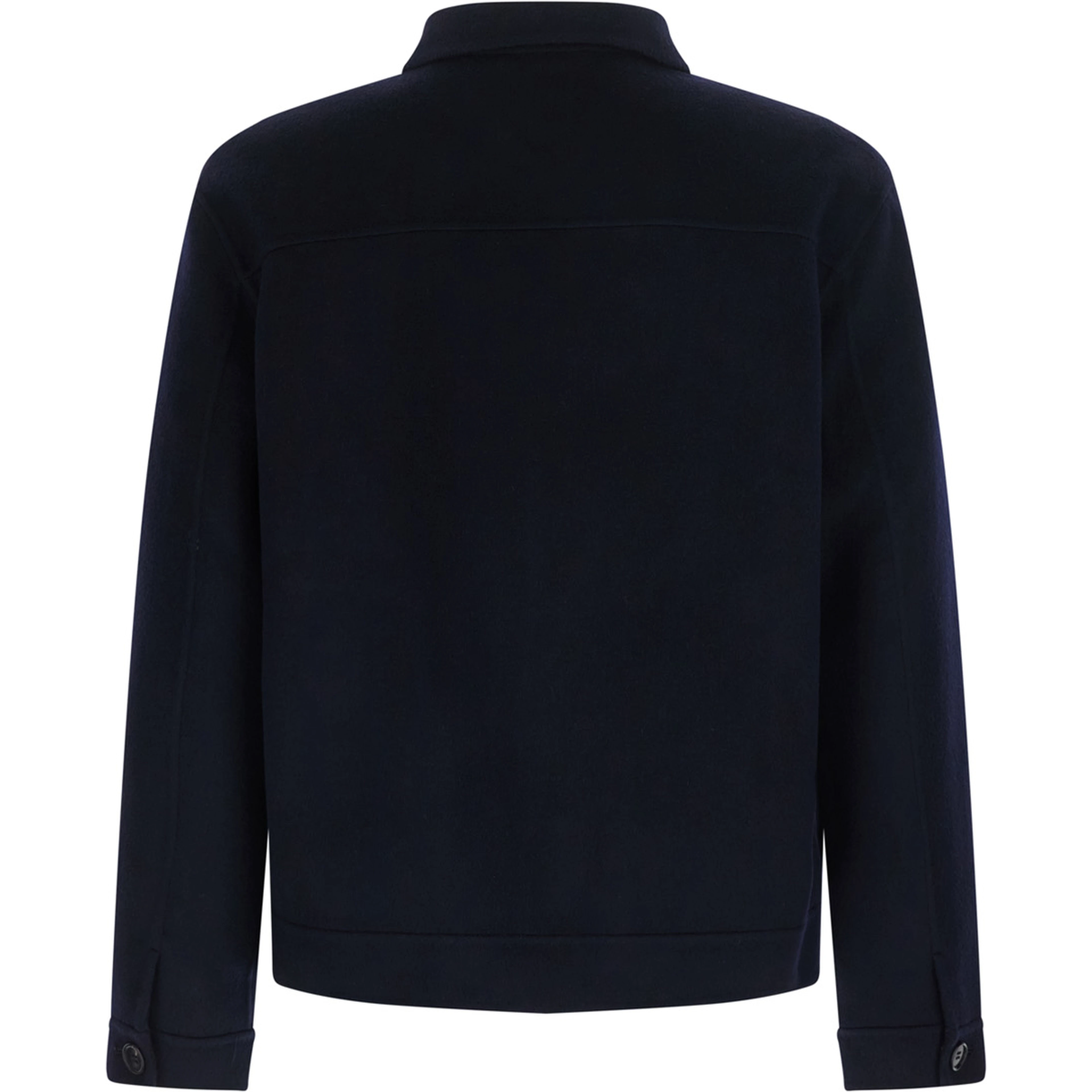 DOUBLE WOOL JACKET with shirt collar and zip closure Blue Men
