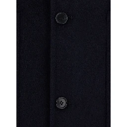 DOUBLE WOOL JACKET with shirt collar and zip closure Blue Men