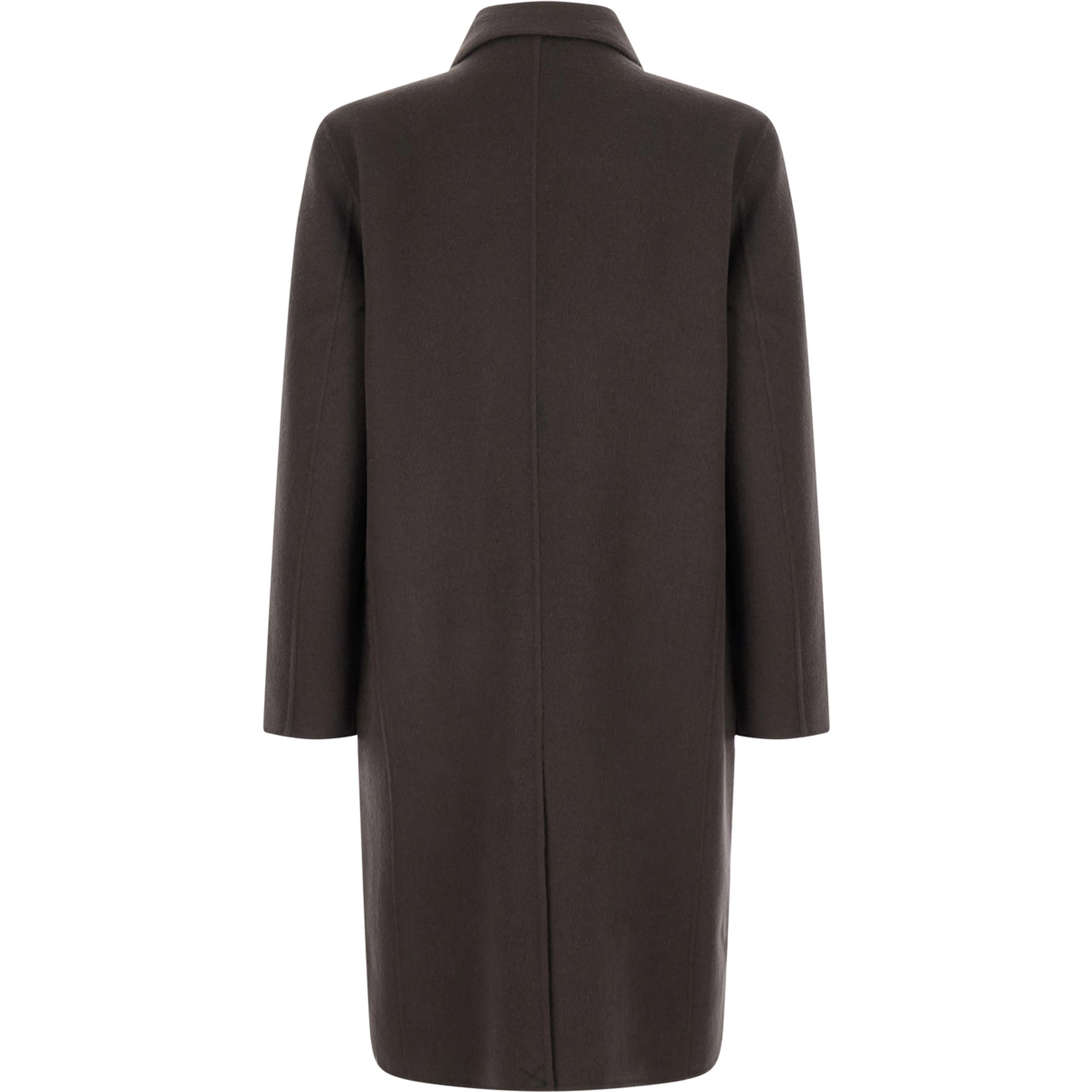 Coat with classic collar and button closure in grey wool for men