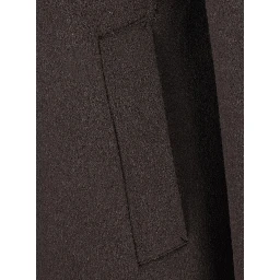 Coat with classic collar and button closure in grey wool for men