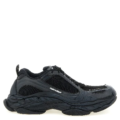 Black Polyethylene Athletic Sneakers