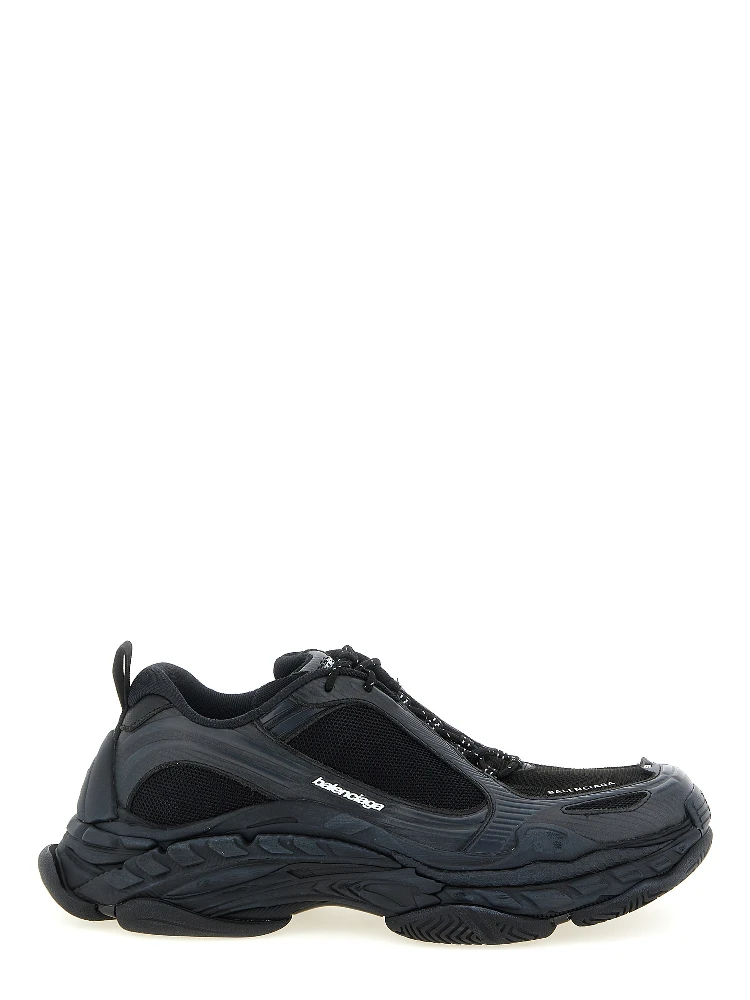 Black Polyethylene Athletic Sneakers