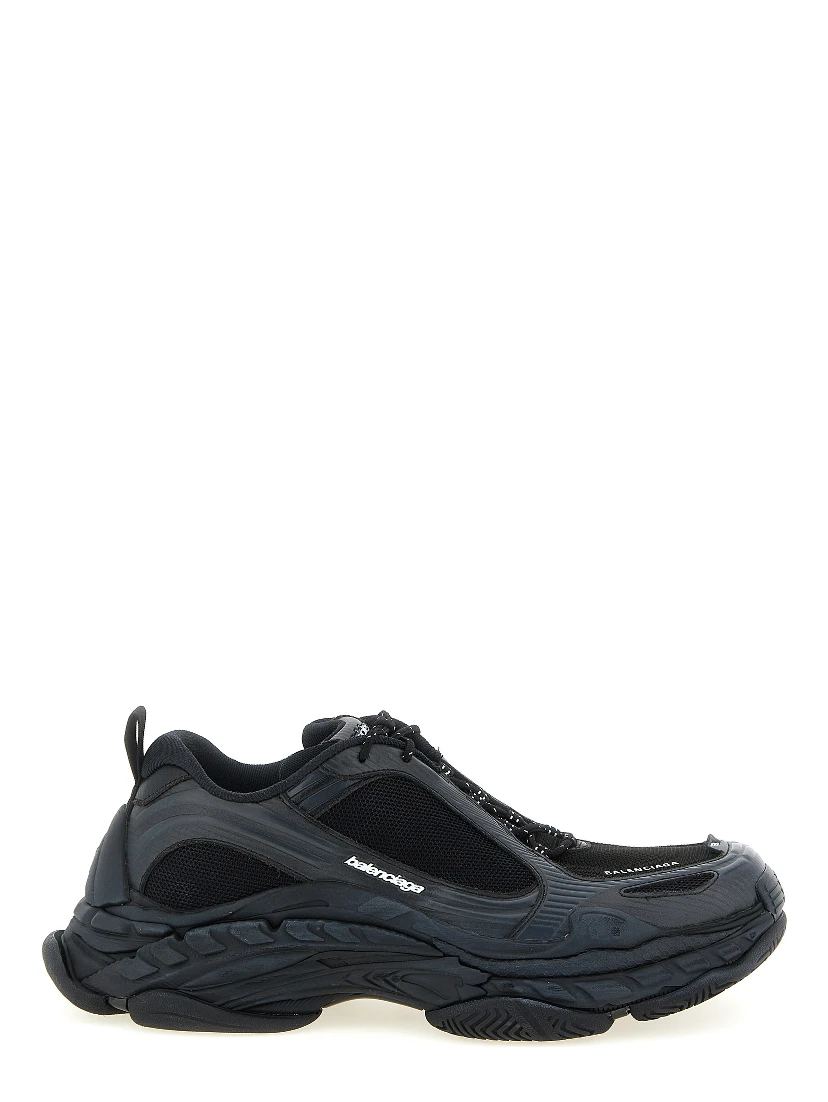 Black Polyethylene Athletic Sneakers