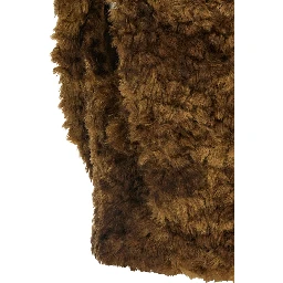 Brown Marabou Sleeveless Jacket