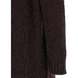 Brown Wool Midi Dress