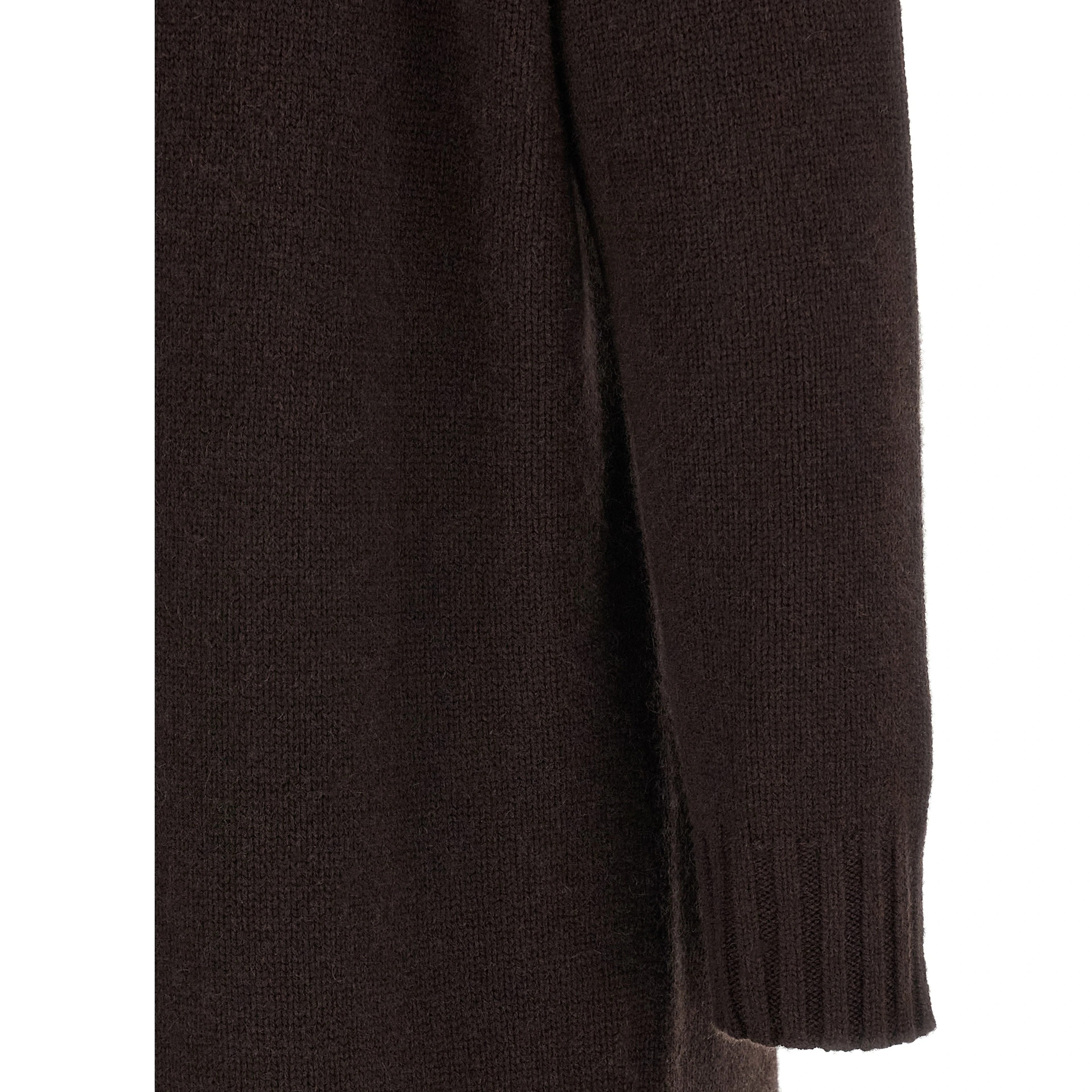 Brown Wool Midi Dress