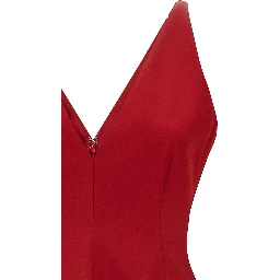 Red Acetate Long Dress