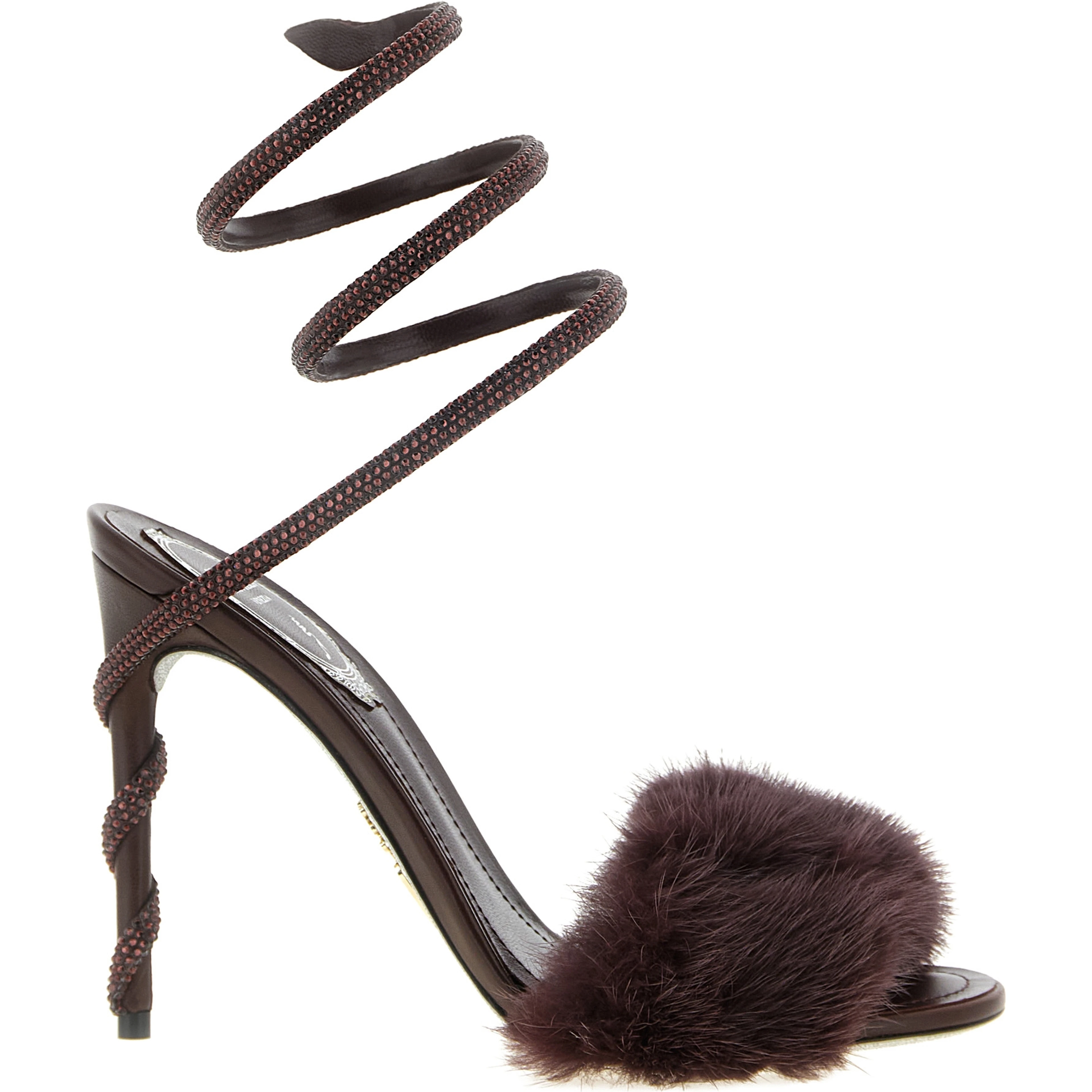 Bordeaux Viscose Stiletto Heel Sandals