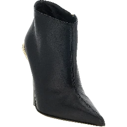 Black Lamb Leather Ankle Boots