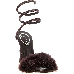 Bordeaux Viscose Stiletto Heel Sandals