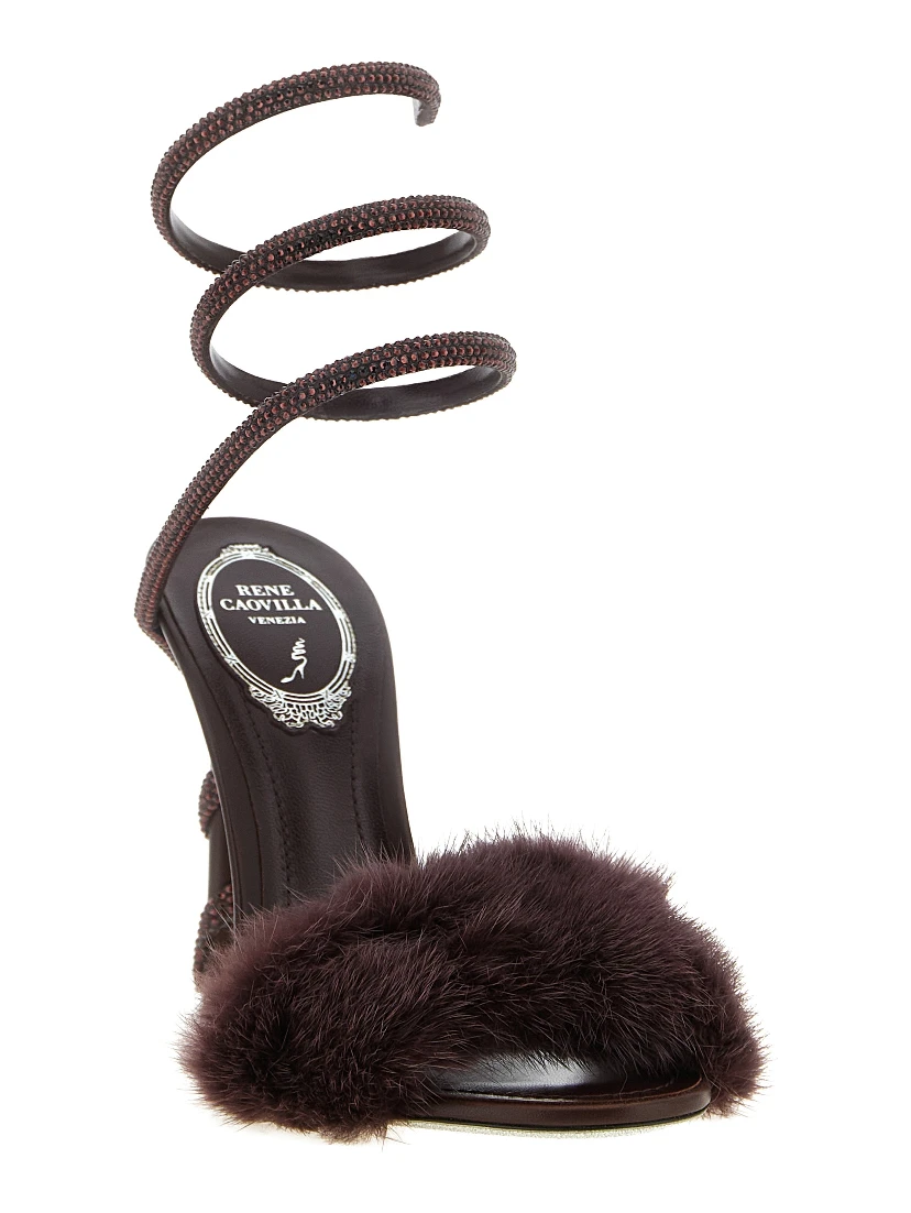 Bordeaux Viscose Stiletto Heel Sandals