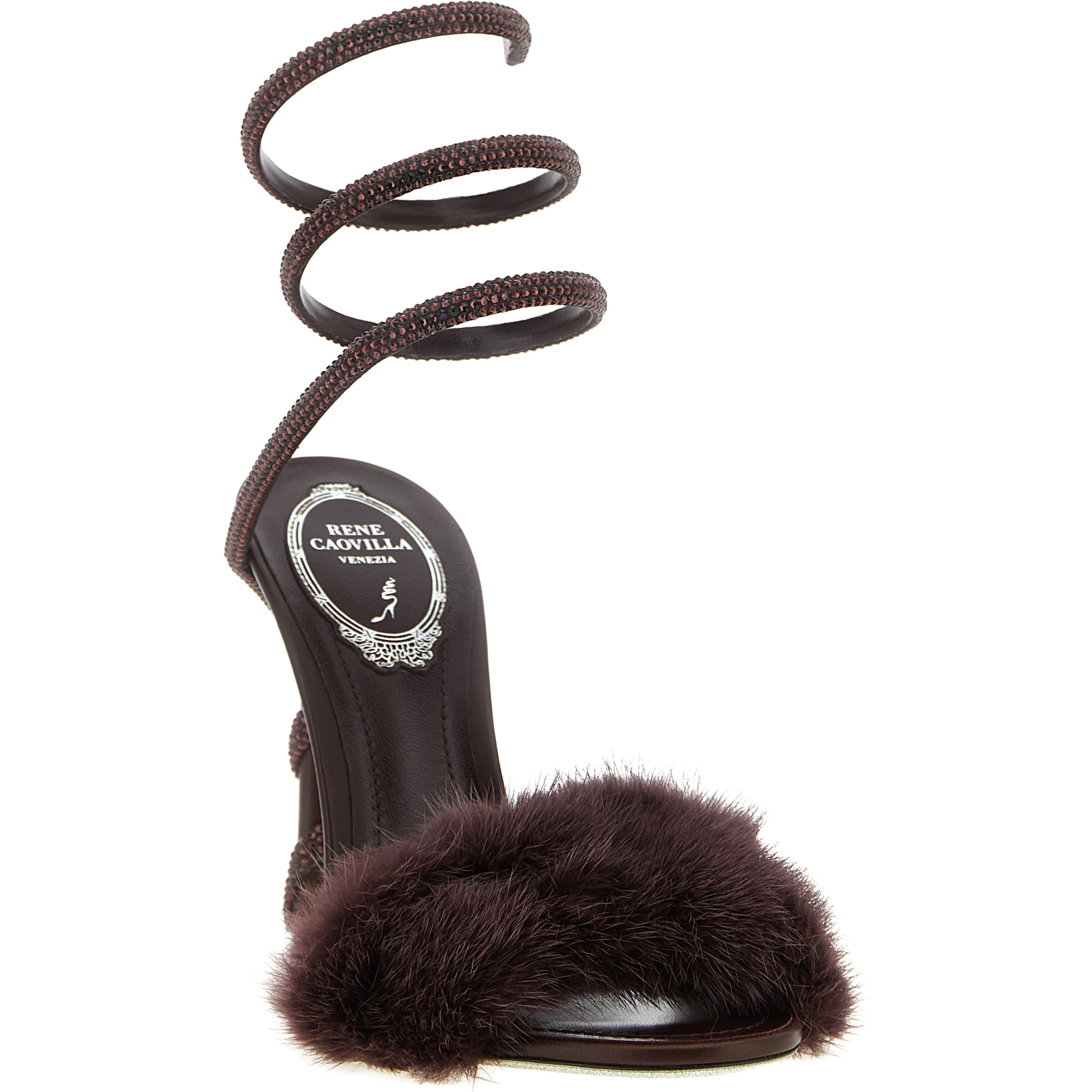 Bordeaux Viscose Stiletto Heel Sandals