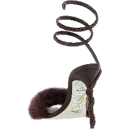 Bordeaux Viscose Stiletto Heel Sandals