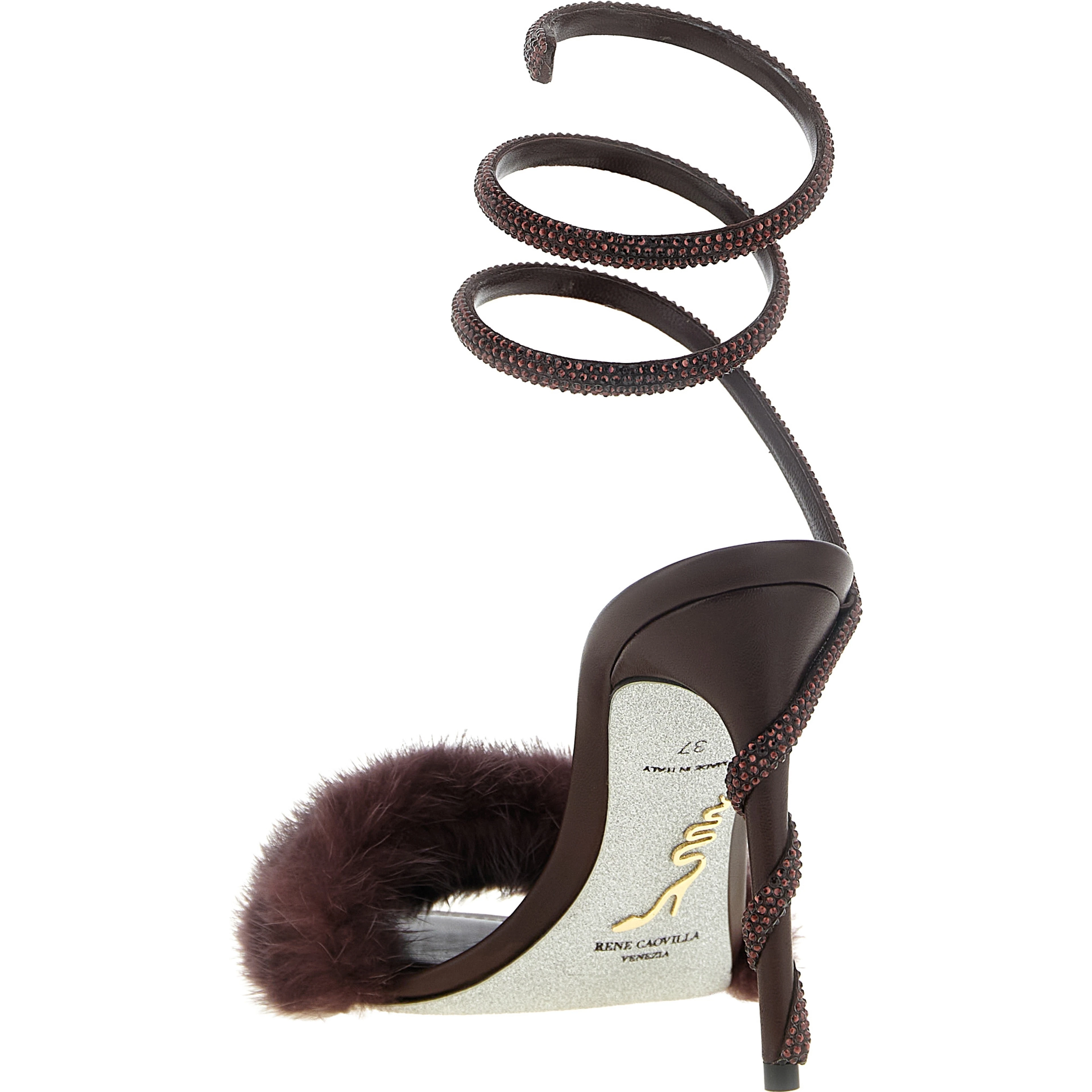 Bordeaux Viscose Stiletto Heel Sandals