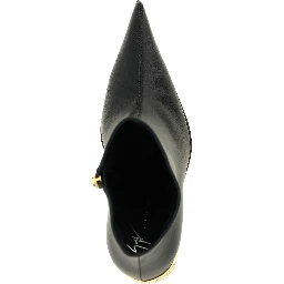 Black Lamb Leather Ankle Boots