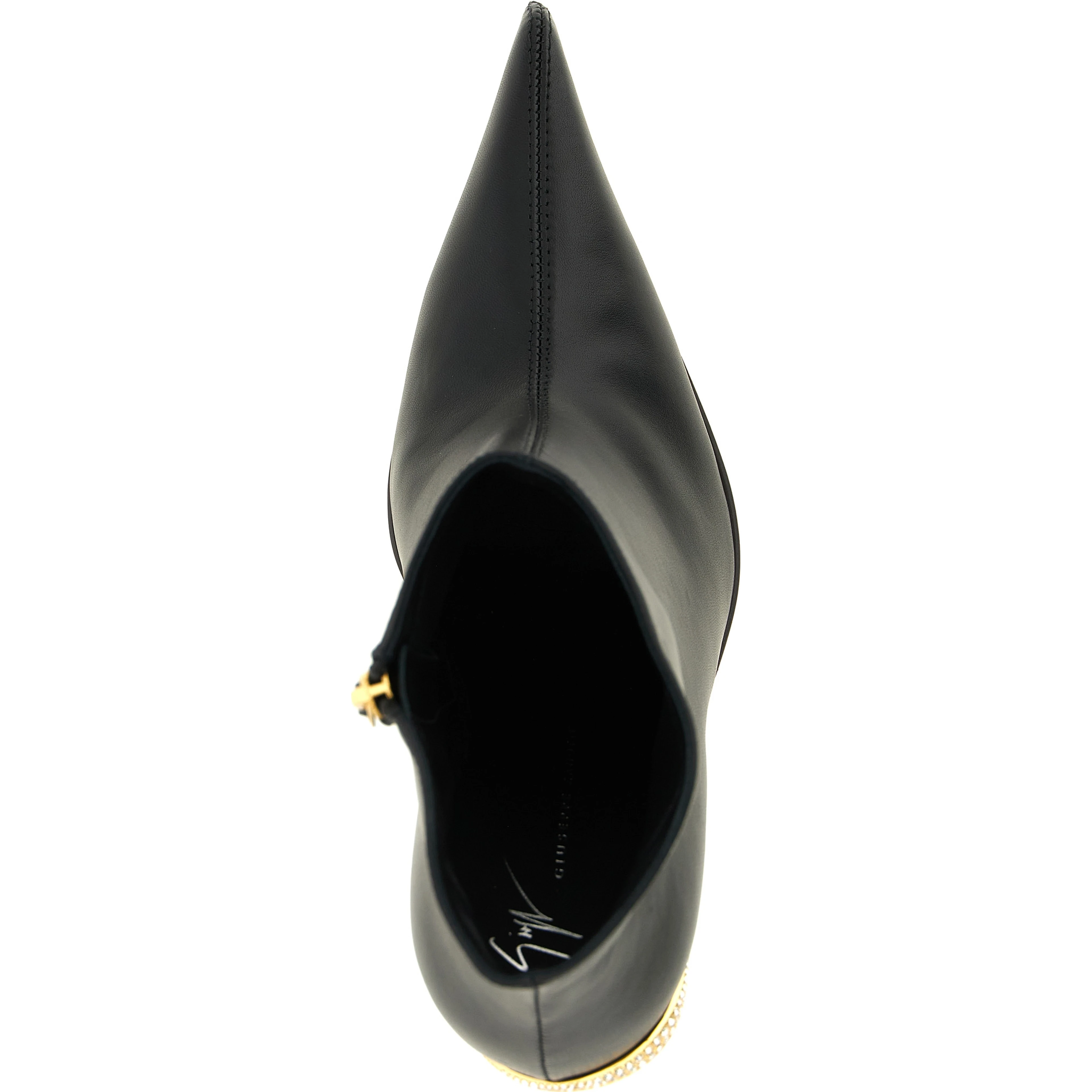 Black Lamb Leather Ankle Boots