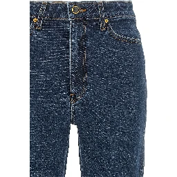 Blue Cotton Flared Jeans