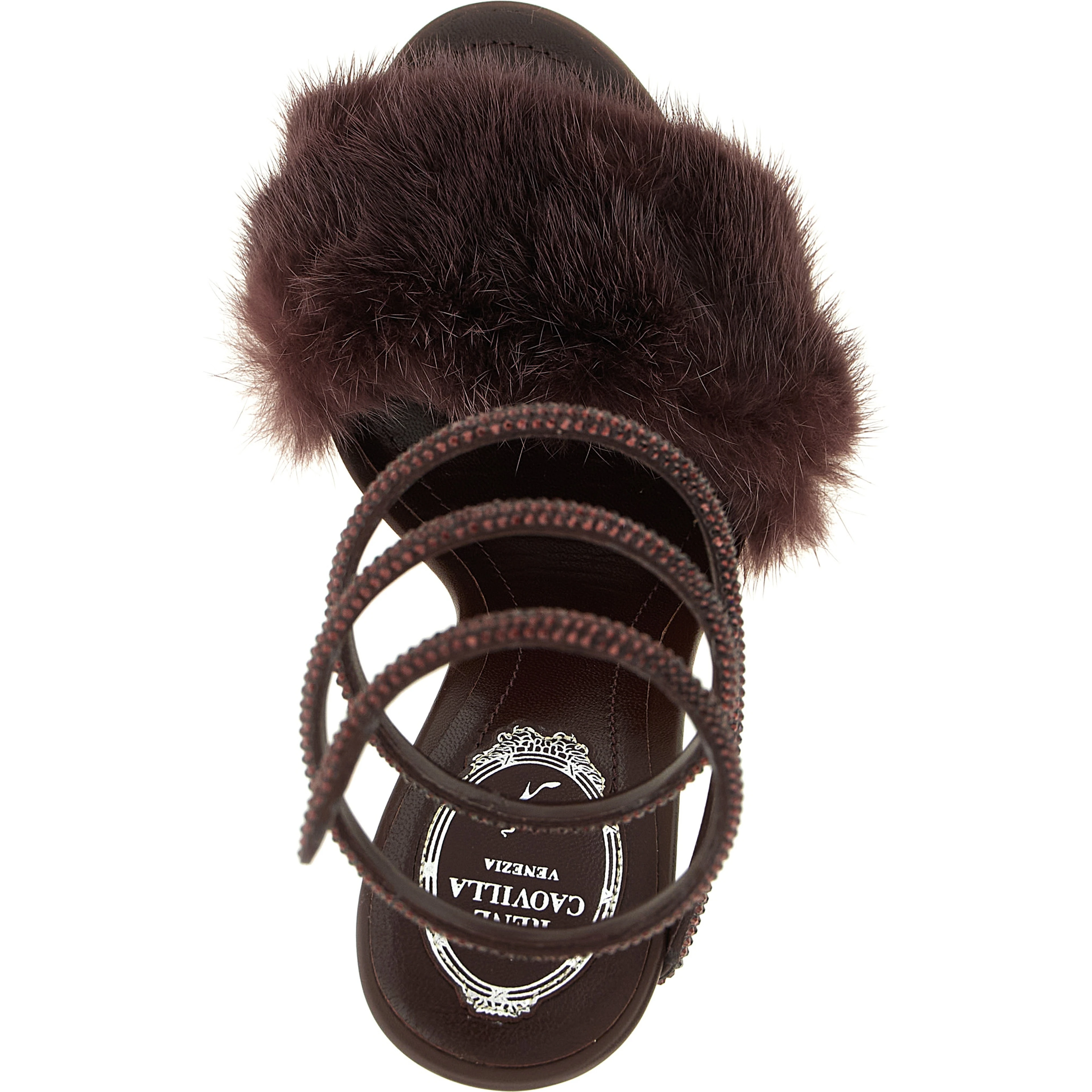 Bordeaux Viscose Stiletto Heel Sandals