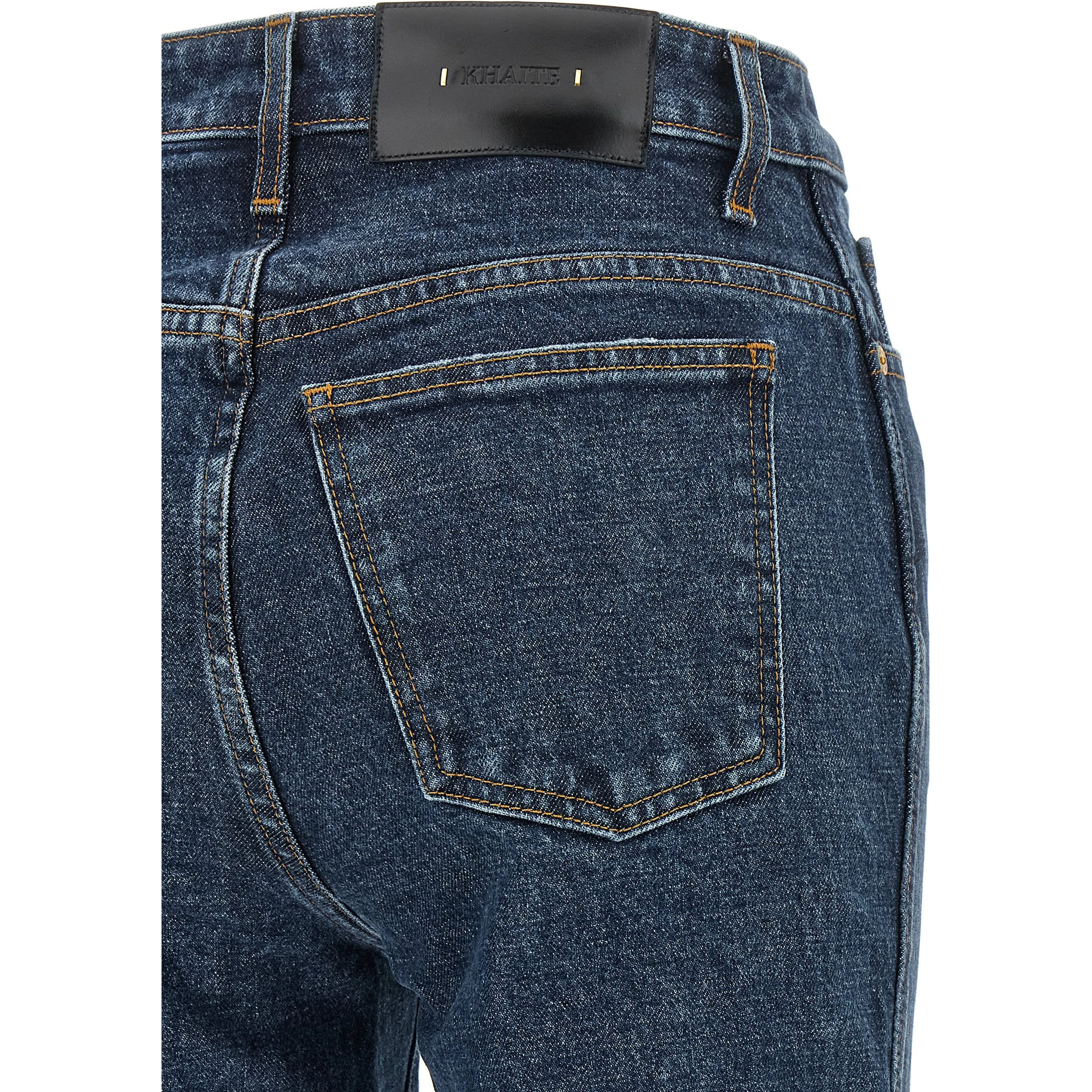 Blue Cotton Flared Jeans