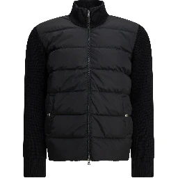 Padded wool cardigan