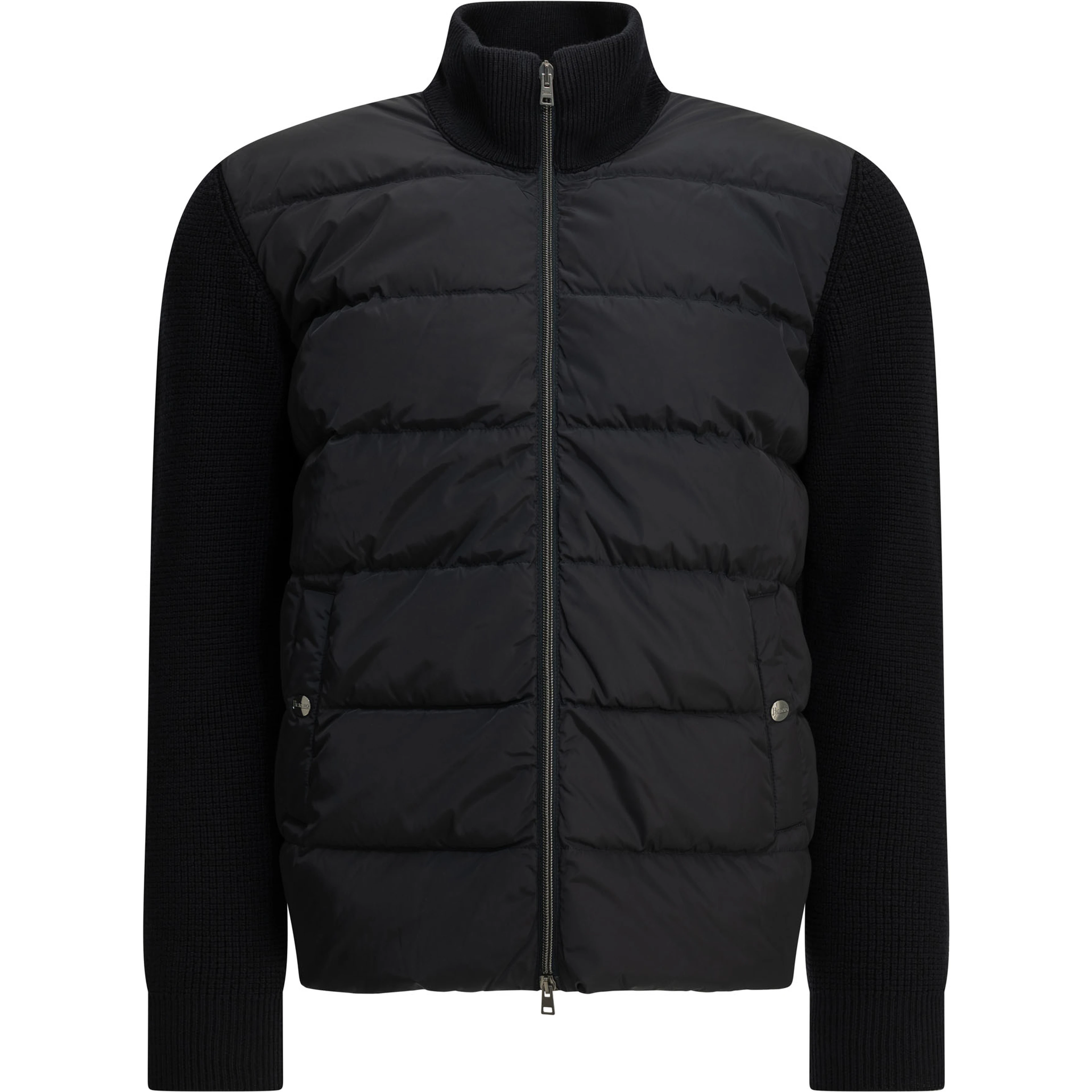 Padded wool cardigan