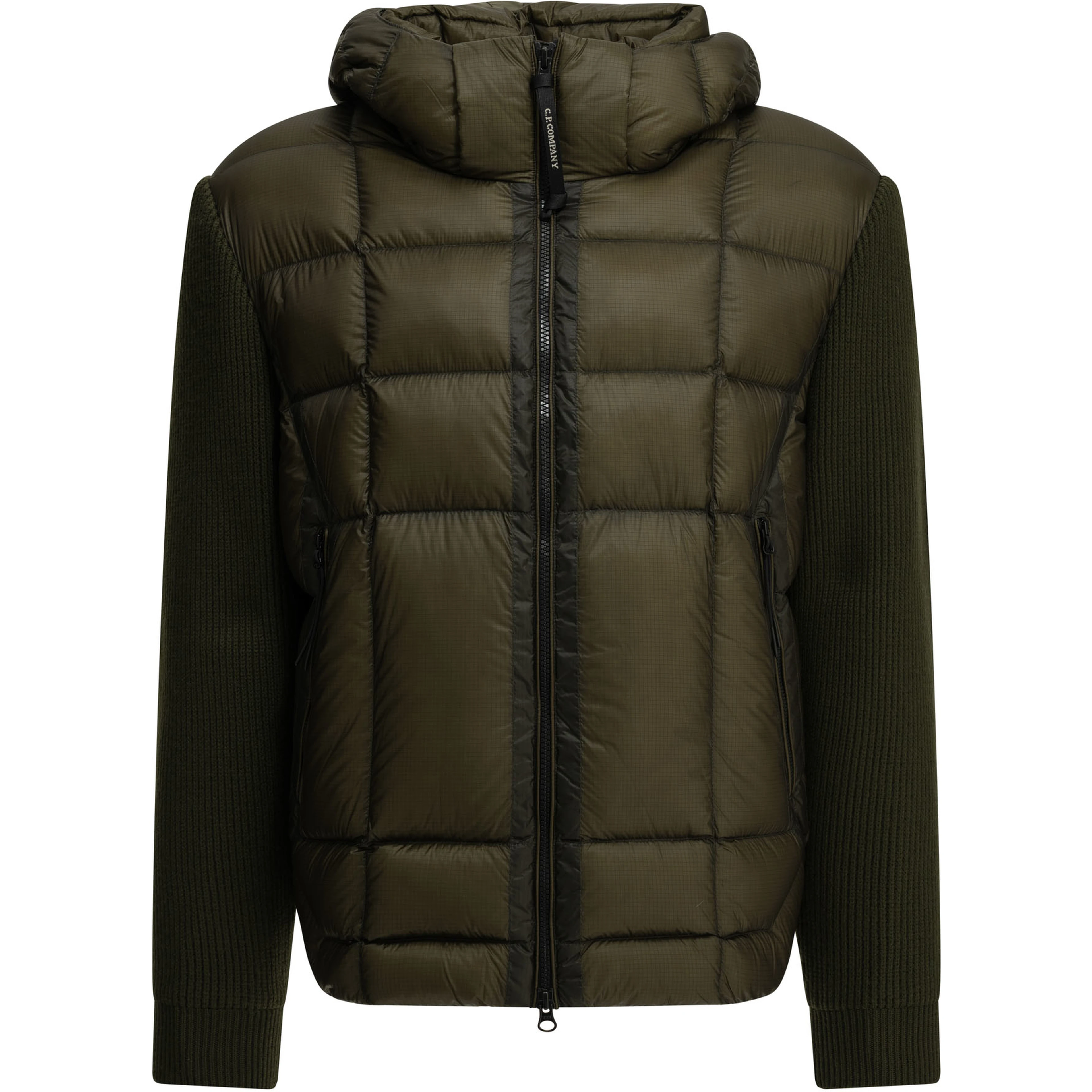 Padded merino wool cardigan