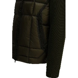 Padded merino wool cardigan