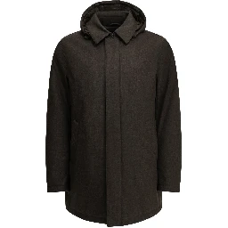 Long flannel down jacket