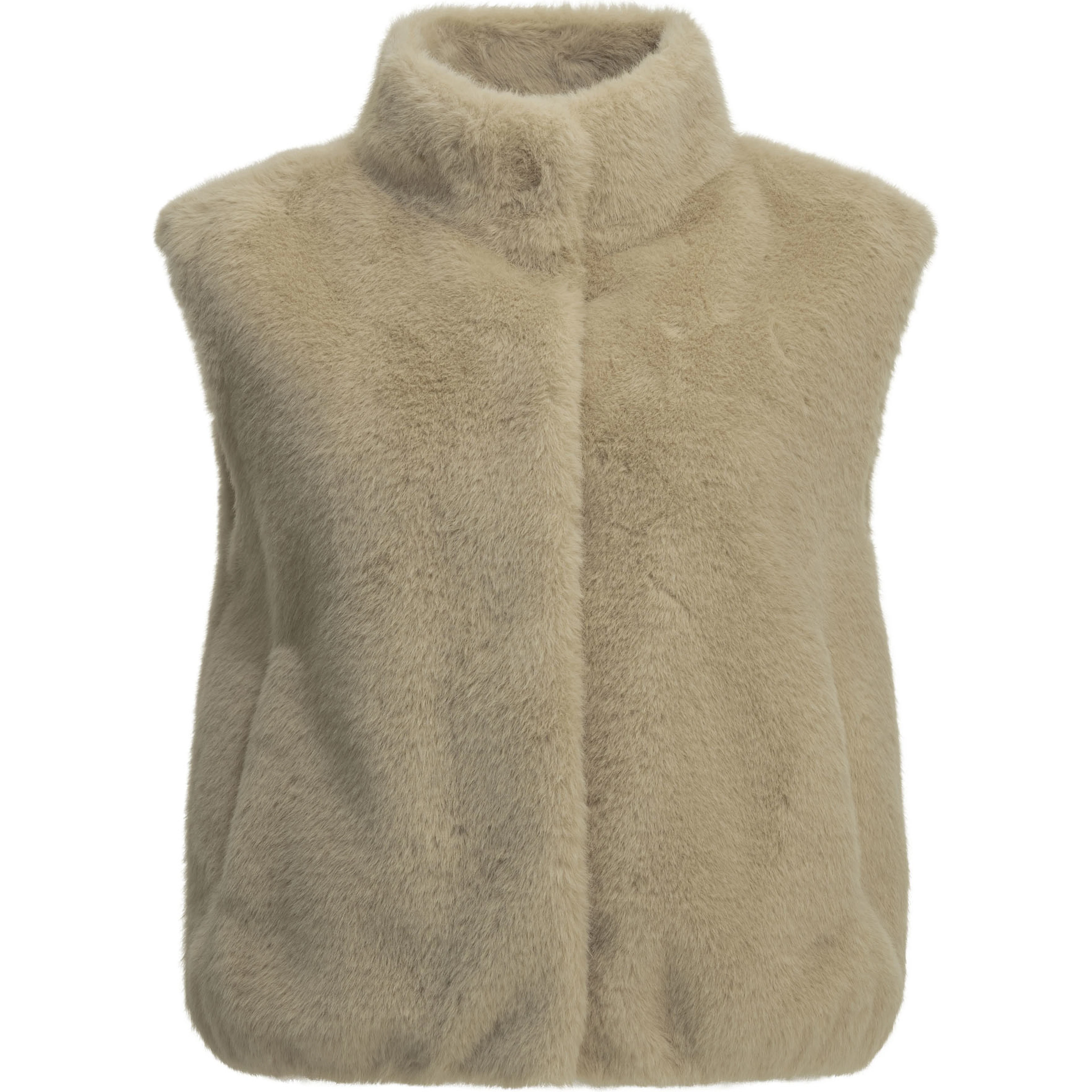 Sleeveless faux fur jacket