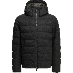 Short flannel down jacket