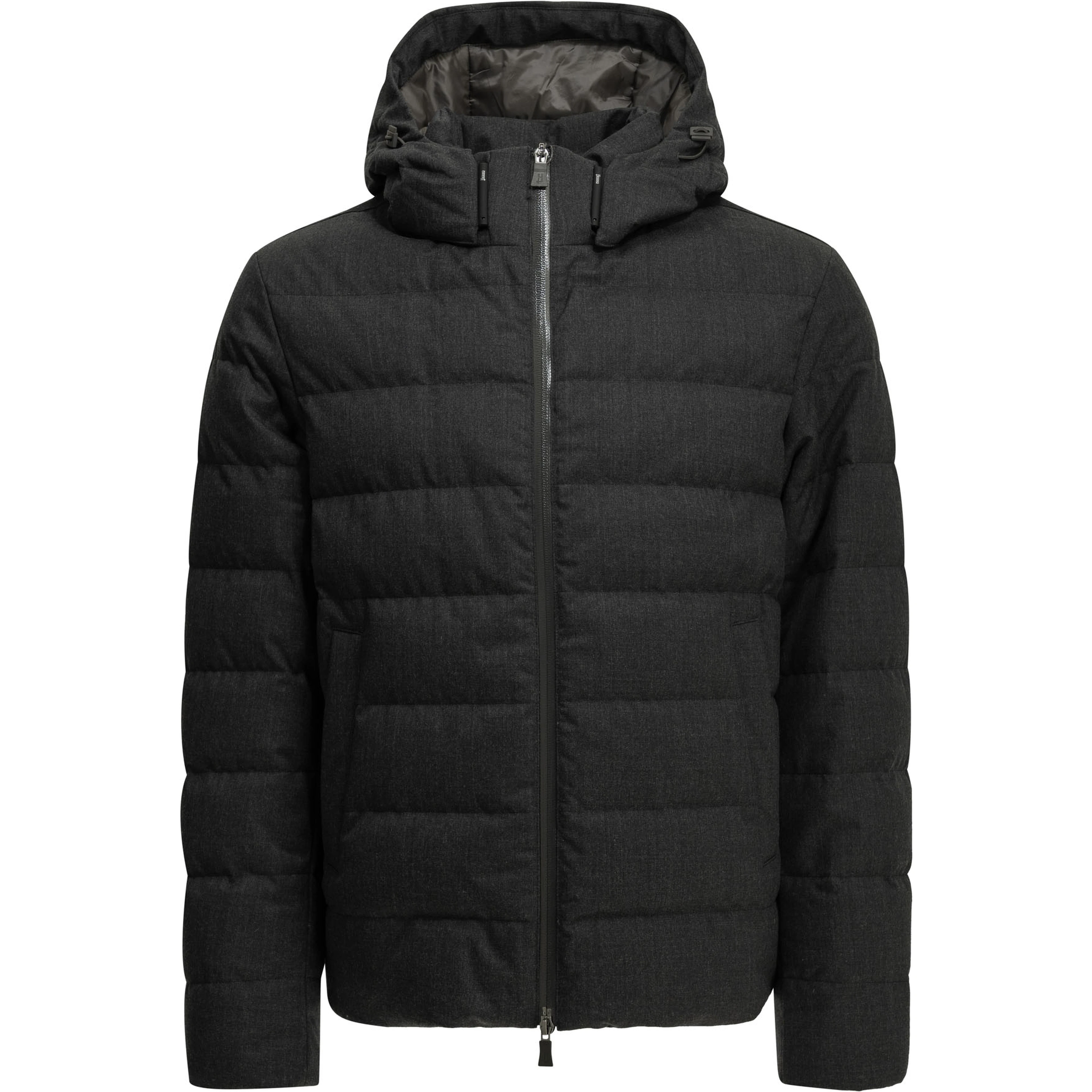 Short flannel down jacket