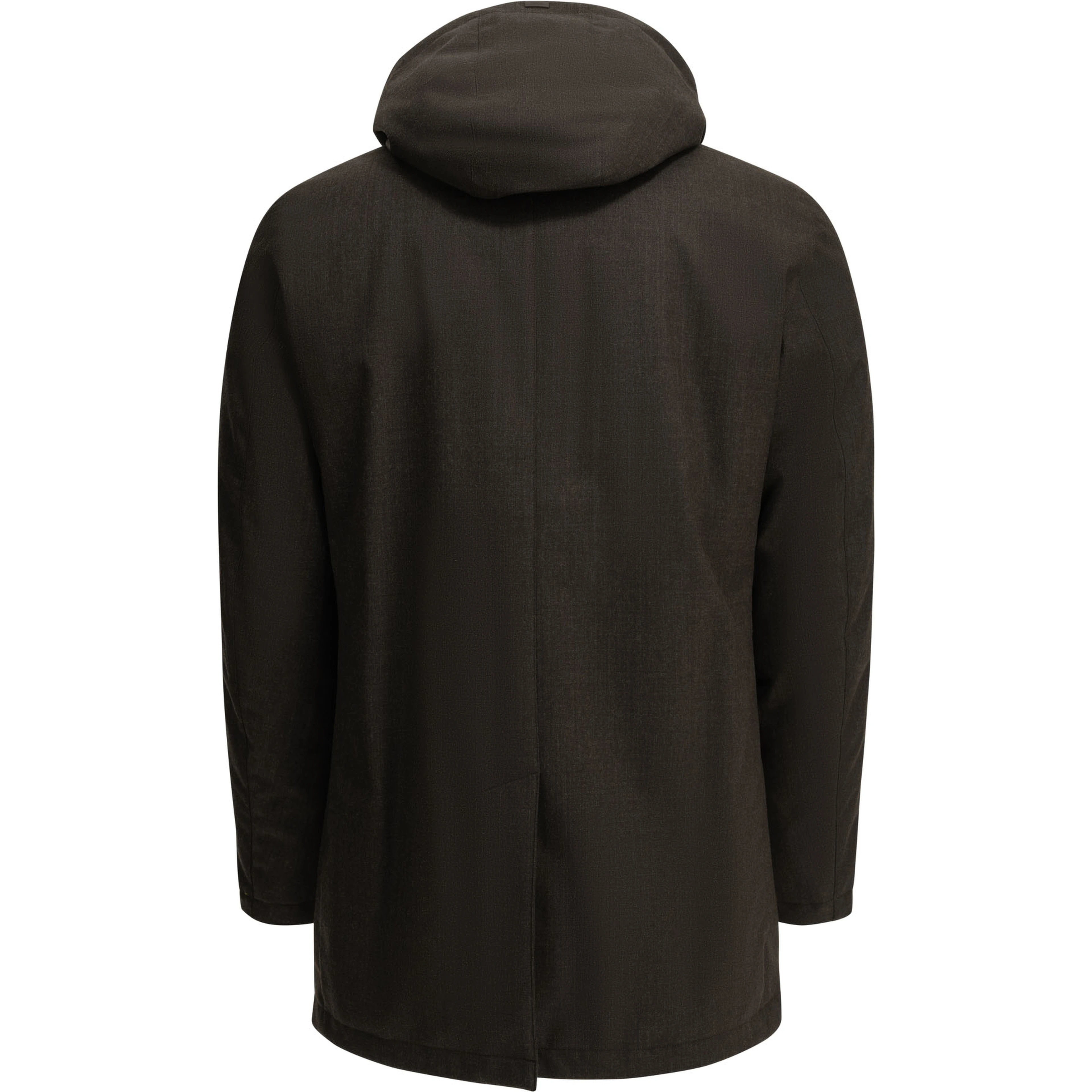 Long flannel down jacket