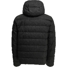 Short flannel down jacket