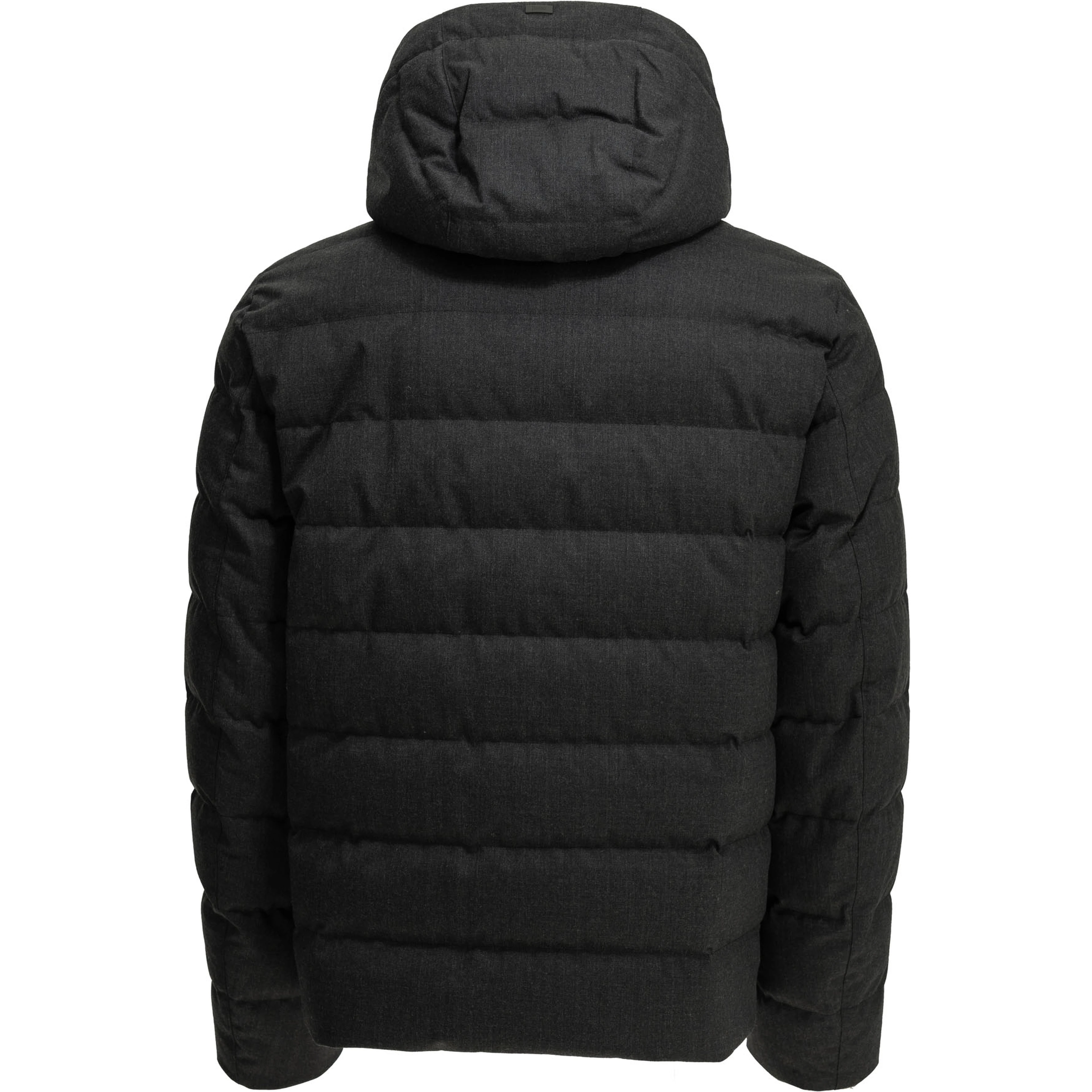 Short flannel down jacket
