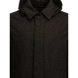 Long flannel down jacket
