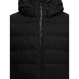 Short flannel down jacket