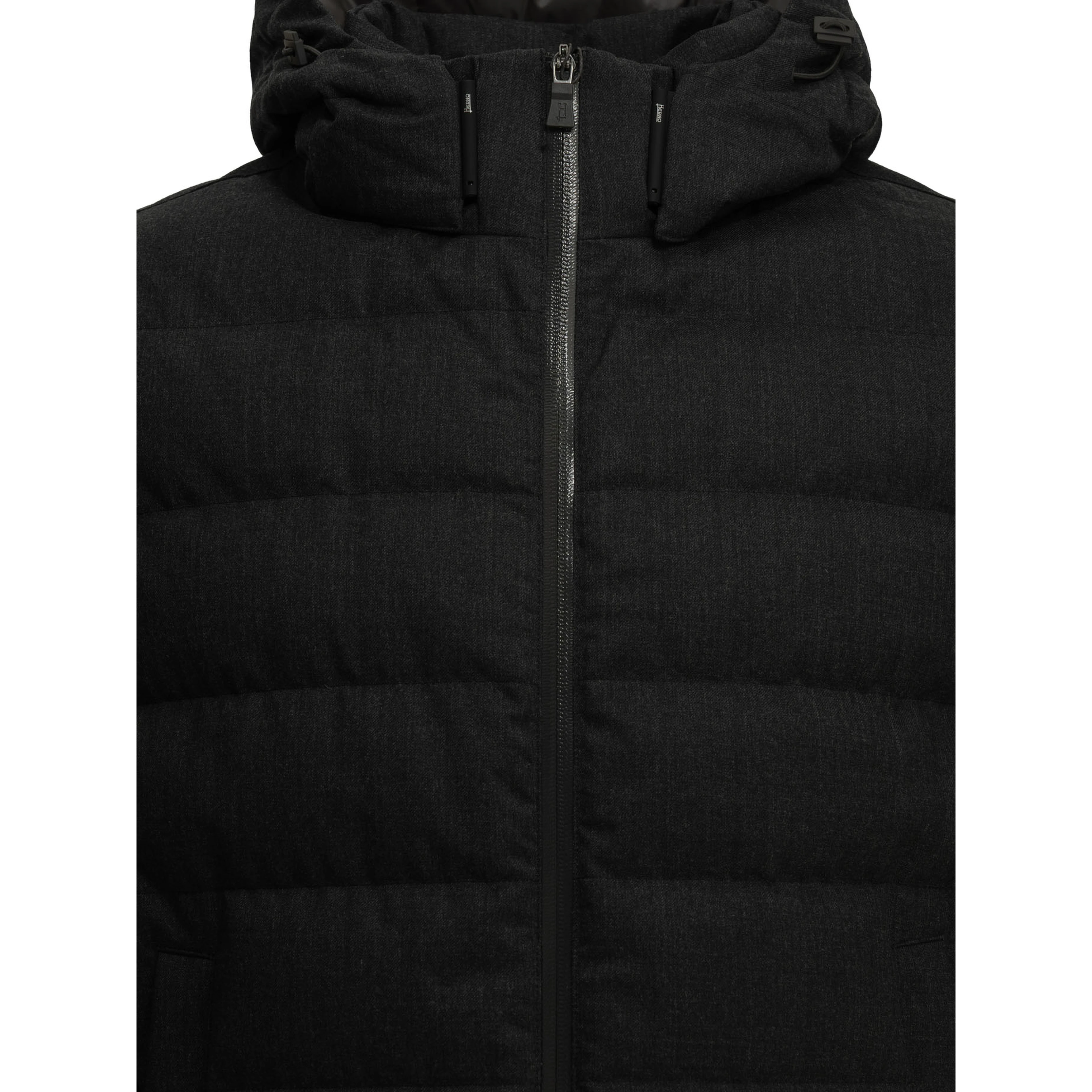 Short flannel down jacket